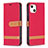 Funda de pano Cartera con Soporte para Apple iPhone 15 Rojo