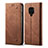 Funda de pano Cartera con Soporte para Xiaomi Redmi Note 9S Marron