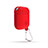 Funda de Silicona con Mosqueton Enchufe para AirPods Carcasa de Carga C08 Rojo