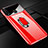 Funda Dura Plastico Rigida Carcasa Espejo 360 Grados con Magnetico Anillo de dedo Soporte para Huawei P30 Lite XL Rojo