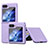 Funda Dura Plastico Rigida Carcasa Mate con Magnetico Anillo de dedo Soporte AN1 para Samsung Galaxy Z Flip5 5G Morado