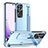 Funda Dura Plastico Rigida Carcasa Mate con Soporte ZL1 para Samsung Galaxy S22 5G Azul