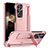 Funda Dura Plastico Rigida Carcasa Mate con Soporte ZL1 para Samsung Galaxy S24 5G Oro Rosa