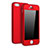Funda Dura Plastico Rigida Carcasa Mate Frontal y Trasera 360 Grados para Apple iPhone 5S Rojo