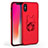 Funda Dura Plastico Rigida Mate con Anillo de dedo Soporte R08 para Apple iPhone X Rojo