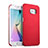 Funda Dura Plastico Rigida Mate para Samsung Galaxy S6 Edge SM-G925 Rojo