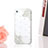 Funda Dura Rigida Lujo Diamante Brillante Flores para Apple iPhone 4 Blanco