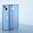 Funda Dura Ultrafina Carcasa Transparente Mate U01 para Apple iPhone 15 Azul
