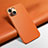 Funda Lujo Cuero Carcasa A02 para Apple iPhone 13 Mini Naranja