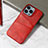 Funda Lujo Cuero Carcasa A15 para Apple iPhone 13 Pro Max Rojo