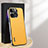 Funda Lujo Cuero Carcasa AT1 para Apple iPhone 13 Pro Max Amarillo