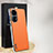 Funda Lujo Cuero Carcasa AT1 para Huawei P50 Pro Naranja