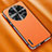 Funda Lujo Cuero Carcasa AT2 para Oppo Find X6 5G Naranja