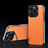 Funda Lujo Cuero Carcasa AT5 para Apple iPhone 15 Pro Max Naranja