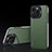 Funda Lujo Cuero Carcasa AT5 para Apple iPhone 16 Pro Max Verde