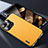 Funda Lujo Cuero Carcasa AT7 para Apple iPhone 13 Pro Max Amarillo