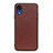 Funda Lujo Cuero Carcasa B01H para Samsung Galaxy A03 Core Marron