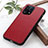 Funda Lujo Cuero Carcasa B02H para Oppo Find X5 5G Rojo