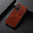 Funda Lujo Cuero Carcasa B05H para Samsung Galaxy A03s Rojo