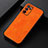 Funda Lujo Cuero Carcasa B06H para Oppo A16 Naranja