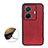 Funda Lujo Cuero Carcasa B08H para Vivo iQOO Z6 Pro 5G Rojo