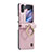 Funda Lujo Cuero Carcasa C01S para Oppo Find N2 Flip 5G Oro Rosa