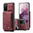 Funda Lujo Cuero Carcasa C01S para Samsung Galaxy S20 5G Rojo