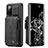 Funda Lujo Cuero Carcasa C01S para Samsung Galaxy S20 FE (2022) 5G Negro