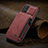 Funda Lujo Cuero Carcasa C02S para Samsung Galaxy A72 4G Rojo