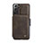 Funda Lujo Cuero Carcasa C02S para Samsung Galaxy S21 FE 5G Marron