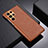 Funda Lujo Cuero Carcasa C06 para Samsung Galaxy S21 Ultra 5G Marron