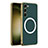 Funda Lujo Cuero Carcasa con Mag-Safe Magnetic AC1 para Samsung Galaxy S21 Plus 5G Verde