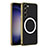 Funda Lujo Cuero Carcasa con Mag-Safe Magnetic AC1 para Samsung Galaxy S22 Plus 5G Negro