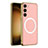 Funda Lujo Cuero Carcasa con Mag-Safe Magnetic AC1 para Samsung Galaxy S22 Plus 5G Rosa