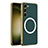 Funda Lujo Cuero Carcasa con Mag-Safe Magnetic AC1 para Samsung Galaxy S22 Plus 5G Verde