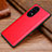 Funda Lujo Cuero Carcasa DL1 para Huawei P50 Rojo