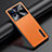 Funda Lujo Cuero Carcasa JB3 para Vivo X80 5G Naranja