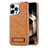 Funda Lujo Cuero Carcasa JD1 para Apple iPhone 14 Pro Marron