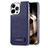 Funda Lujo Cuero Carcasa JD1 para Apple iPhone 14 Pro Max Azul