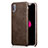 Funda Lujo Cuero Carcasa L01 para Apple iPhone X Marron