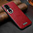 Funda Lujo Cuero Carcasa LD1 para Huawei Honor 80 5G Rojo