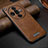 Funda Lujo Cuero Carcasa LD1 para Oppo Find X7 Ultra 5G Marron