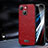 Funda Lujo Cuero Carcasa LD2 para Apple iPhone 13 Rojo