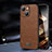 Funda Lujo Cuero Carcasa LD2 para Apple iPhone 15 Plus Marron