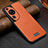 Funda Lujo Cuero Carcasa LD2 para Huawei P60 Art Naranja