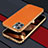 Funda Lujo Cuero Carcasa LD3 para Apple iPhone 16 Pro Max Naranja