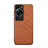 Funda Lujo Cuero Carcasa MT3 para Huawei P60 Marron