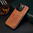 Funda Lujo Cuero Carcasa MT5 para Apple iPhone 14 Pro Max Marron