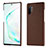 Funda Lujo Cuero Carcasa P01 para Samsung Galaxy Note 10 Plus 5G Marron