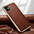 Funda Lujo Cuero Carcasa para Apple iPhone 12 Marron